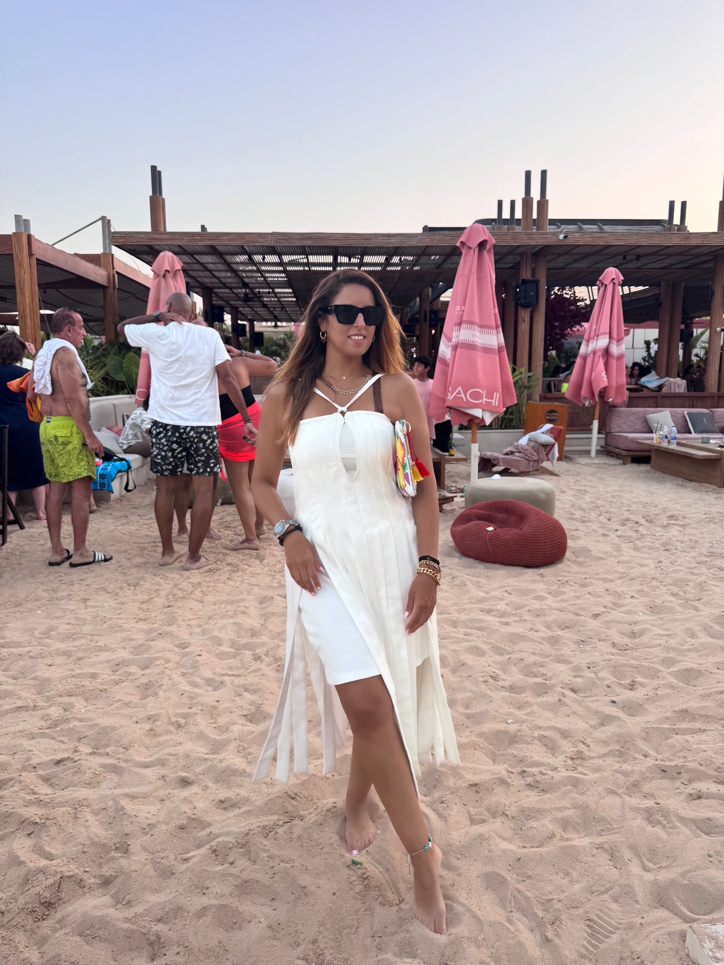 Off white fringed dress