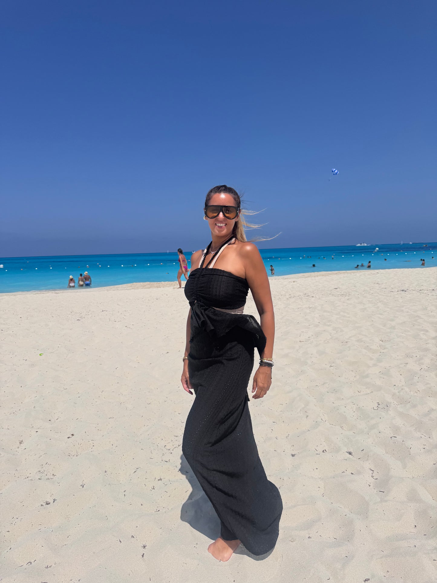 Sunset bow mesh dress
