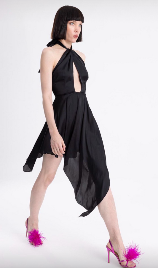 Satin black dress