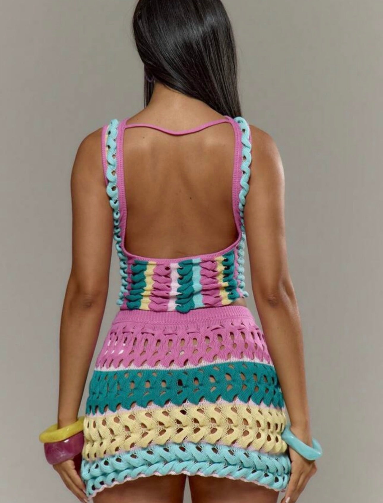 Mini micro skirt crochet set