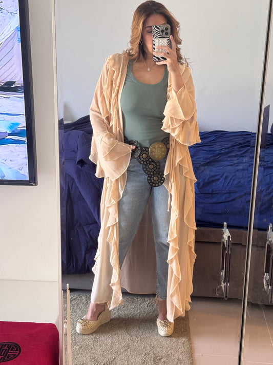 Chiffon raffle cardigan