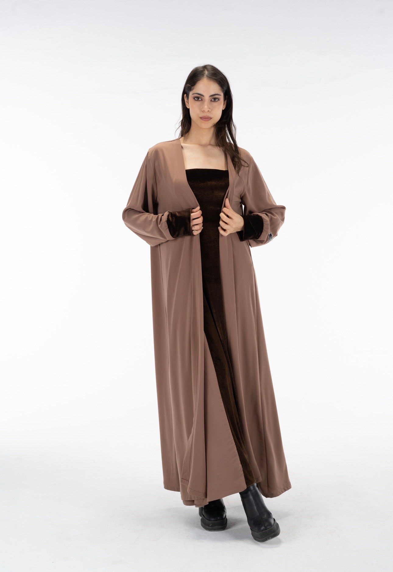 Velvet crepe dress set