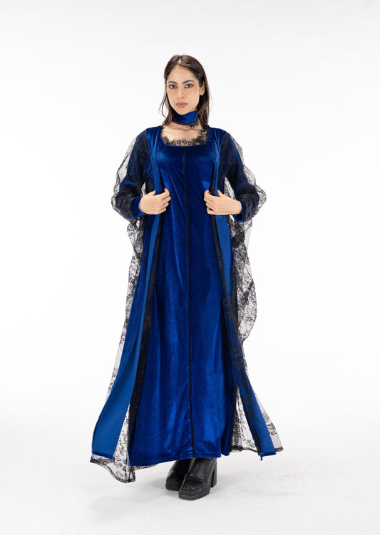Layaal velvet dantell dress set