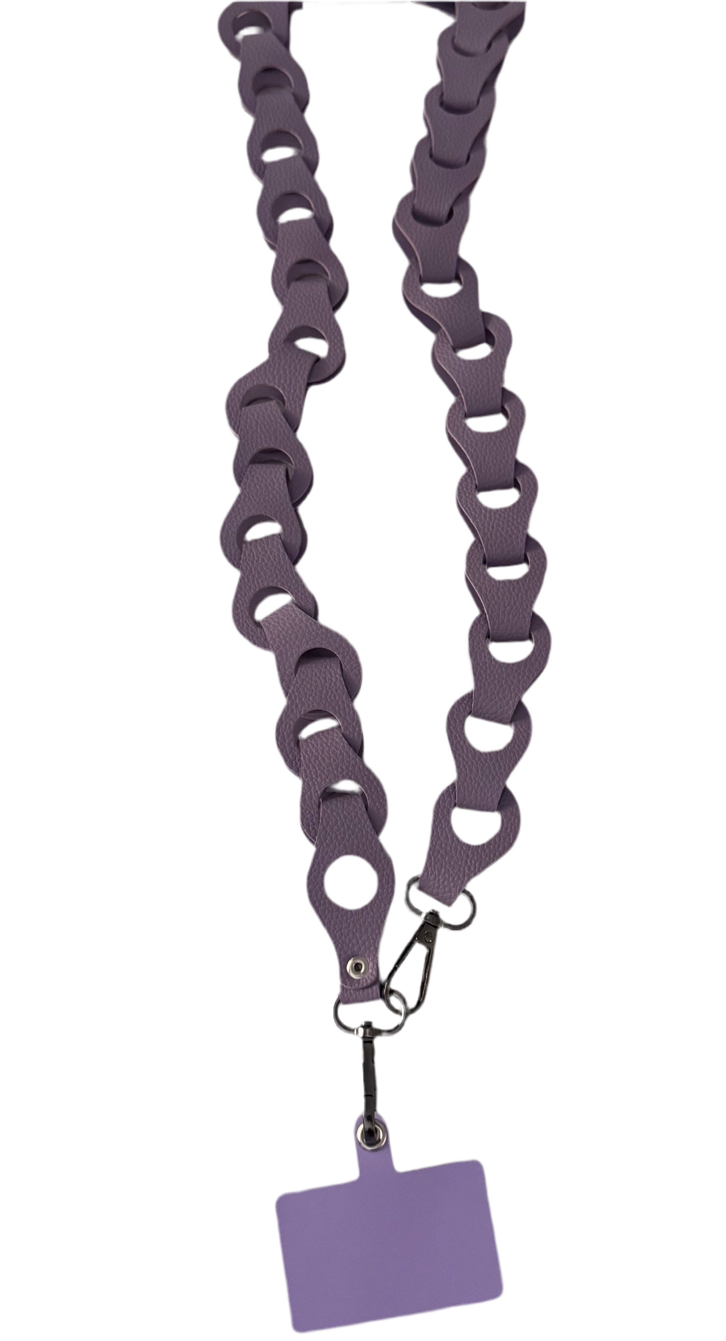 Black leather phone strap