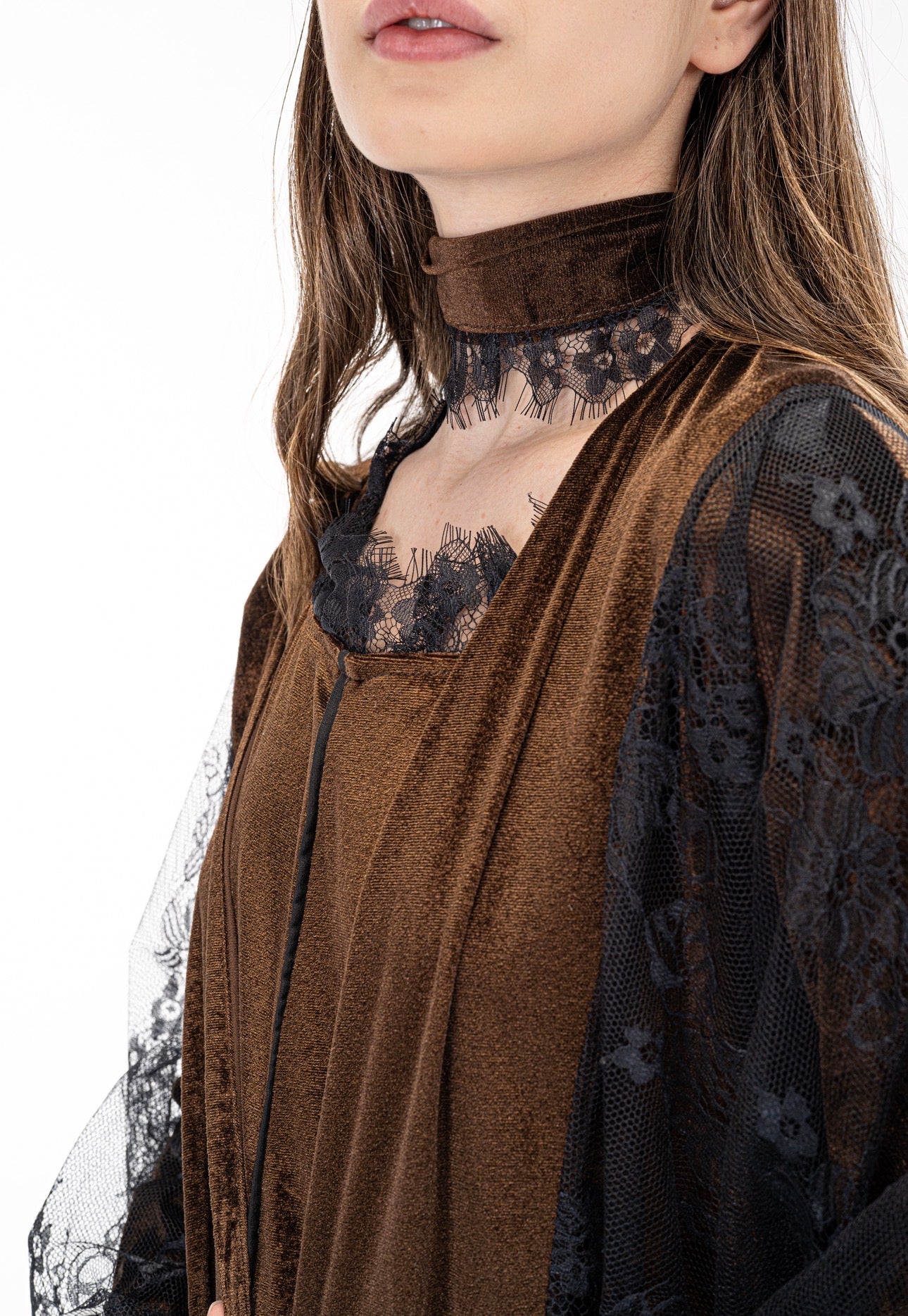Layaal velvet dantell dress set