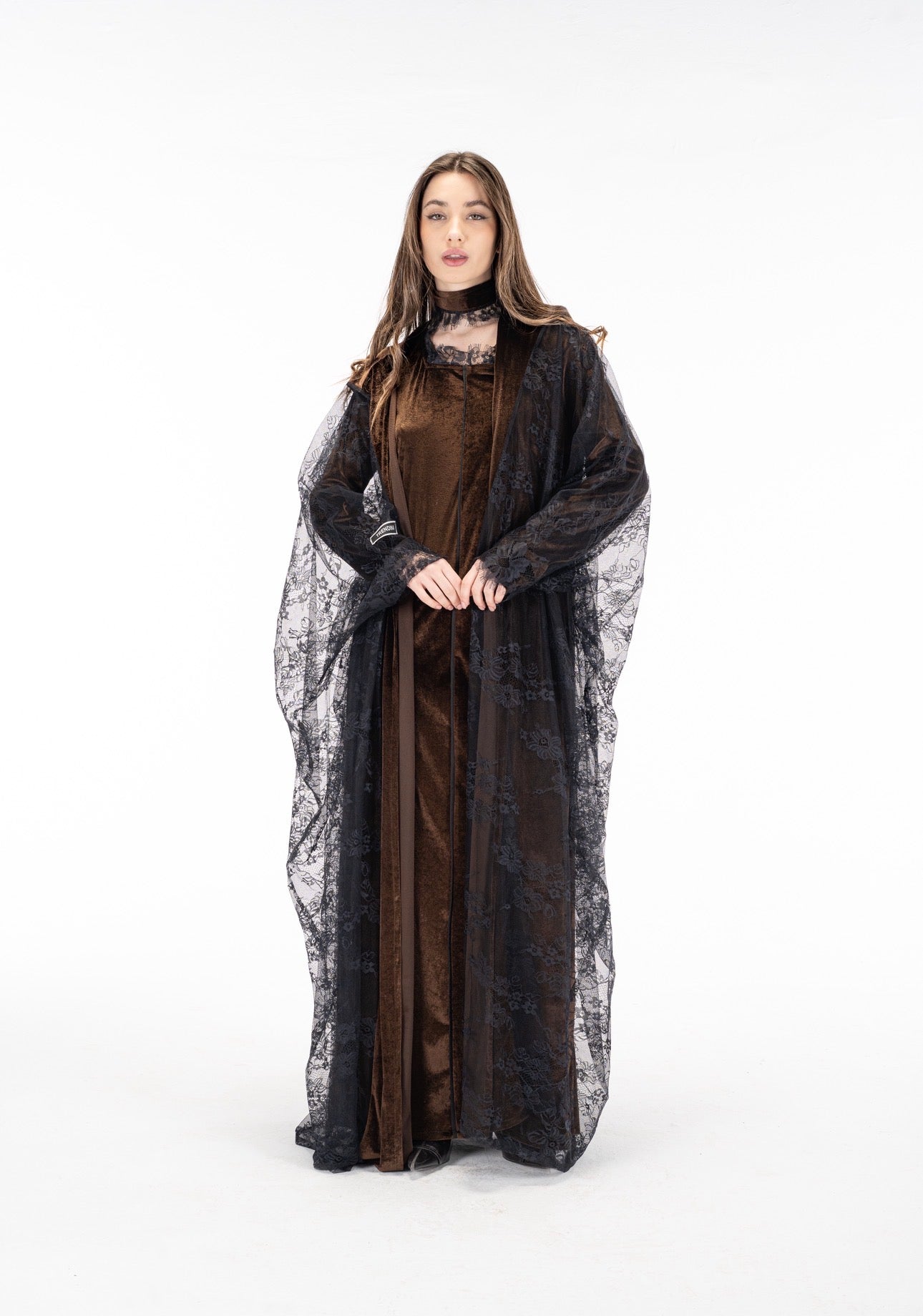 Layaal velvet dantell dress set