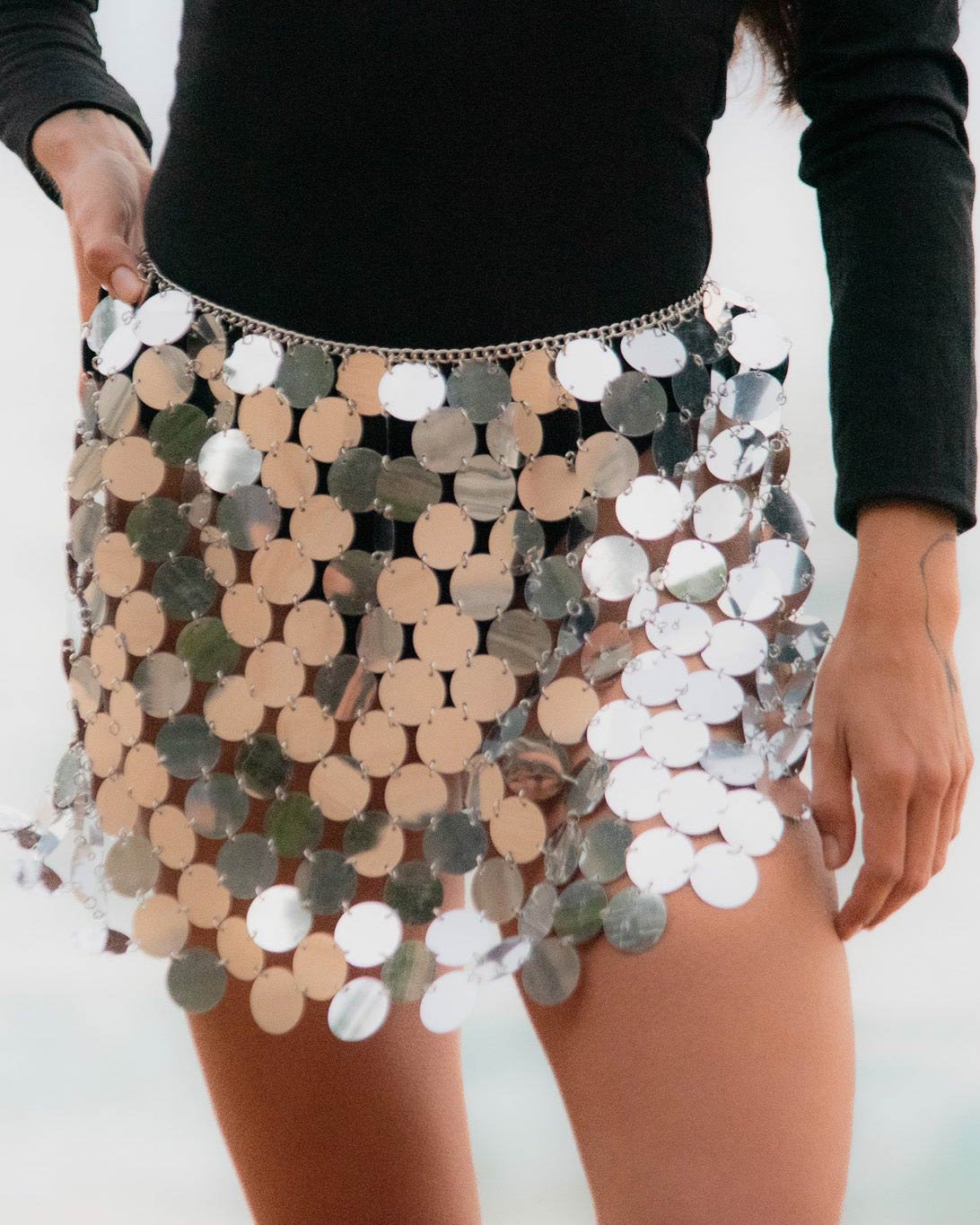 Sequin chain skirt