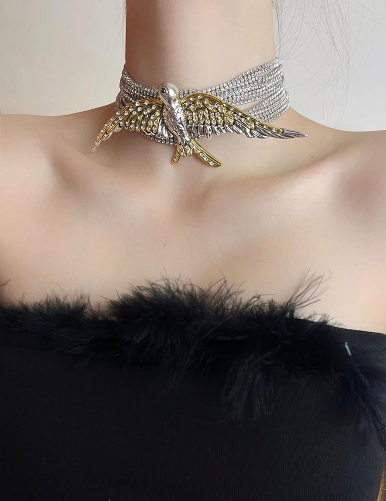 Bird diamond necklace