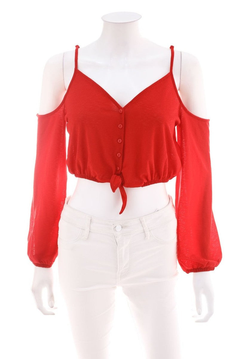Red crop top