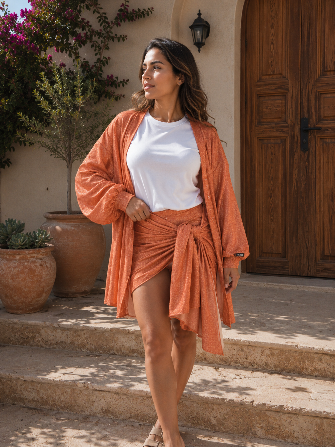 Sunset Shimmer Wrap Skirt & Kimono Set