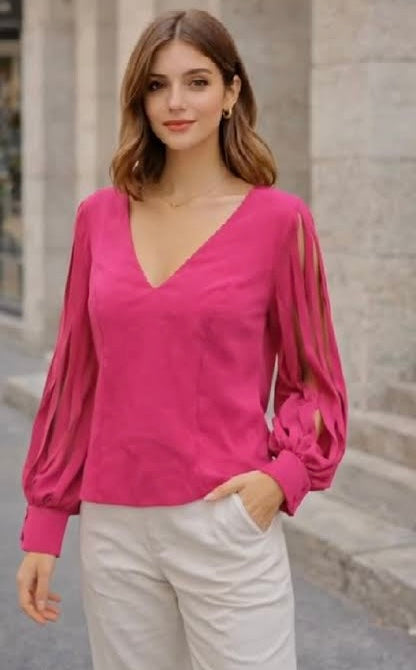 Fringe sleeves top