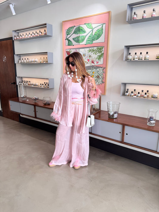 Shimmer chiffon rose set