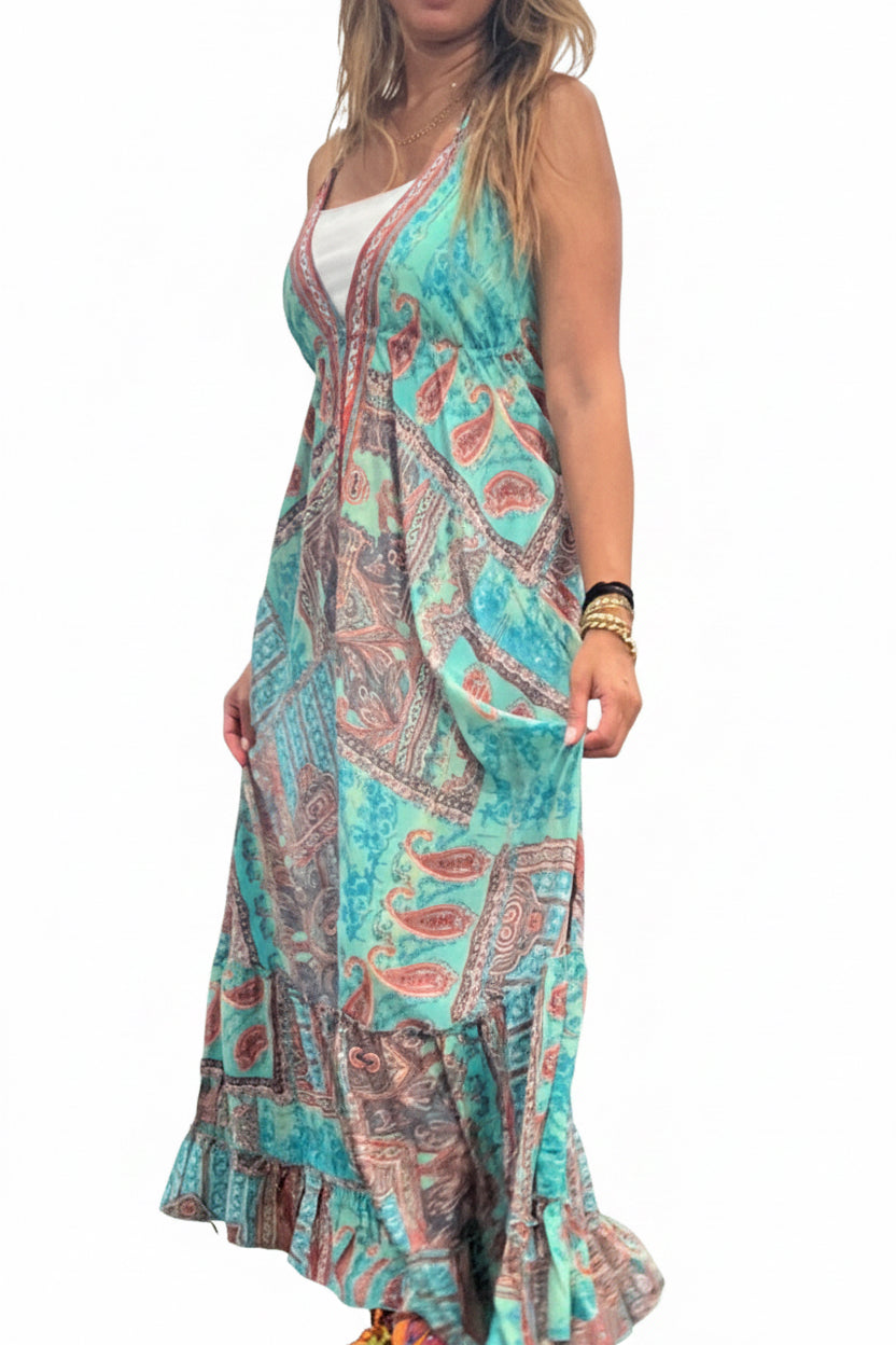 Cashmere long backless dress