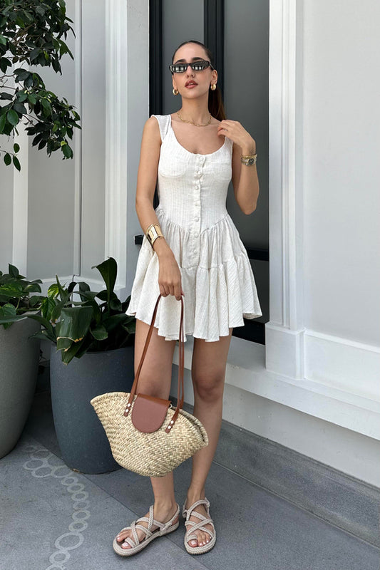 Beige short romper