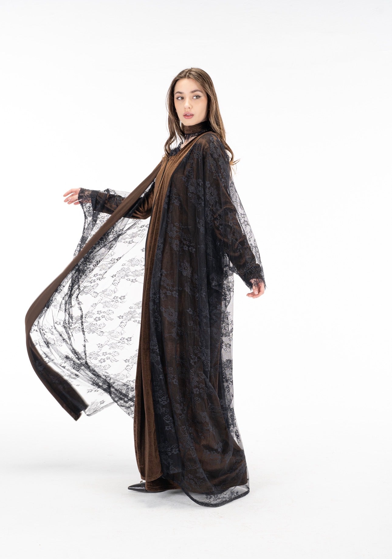 Layaal velvet dantell dress set