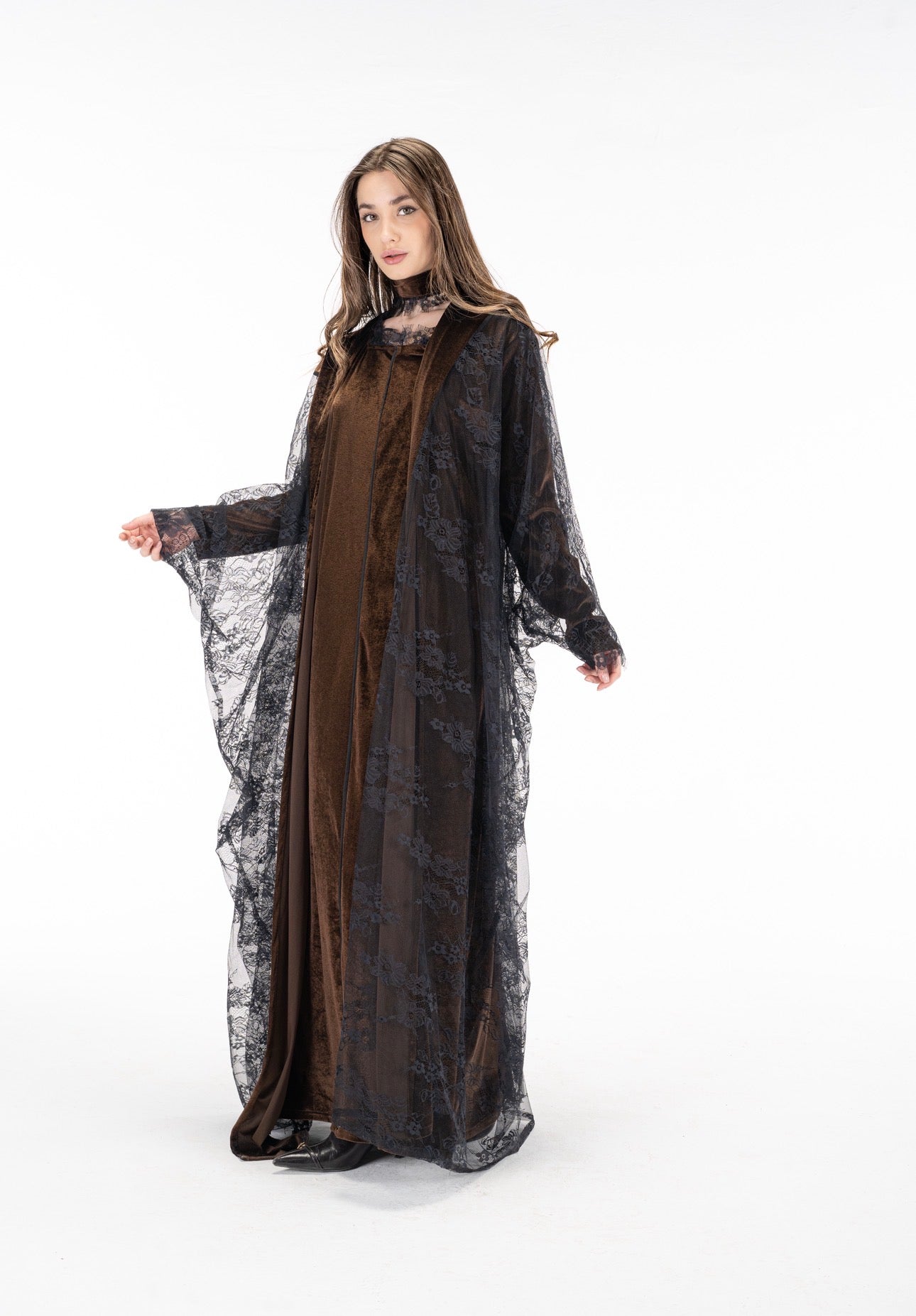 Layaal velvet dantell dress set