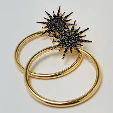 Black stones earrings