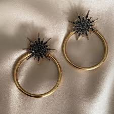 Black stones earrings