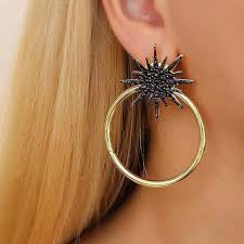 Black stones earrings