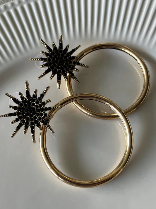 Black stones earrings